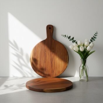 Amra Farms Round Wooden Pizza Platter Board 12 inch - Craft Series - Image 2