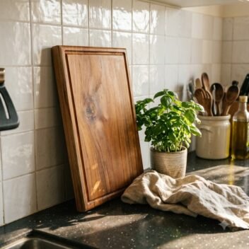 Single Block Teak Wood Butcher Block by Amra Farms – view 2