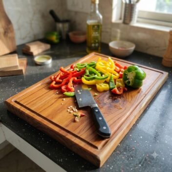 Single Block Teak Wood Butcher Block by Amra Farms – view 3