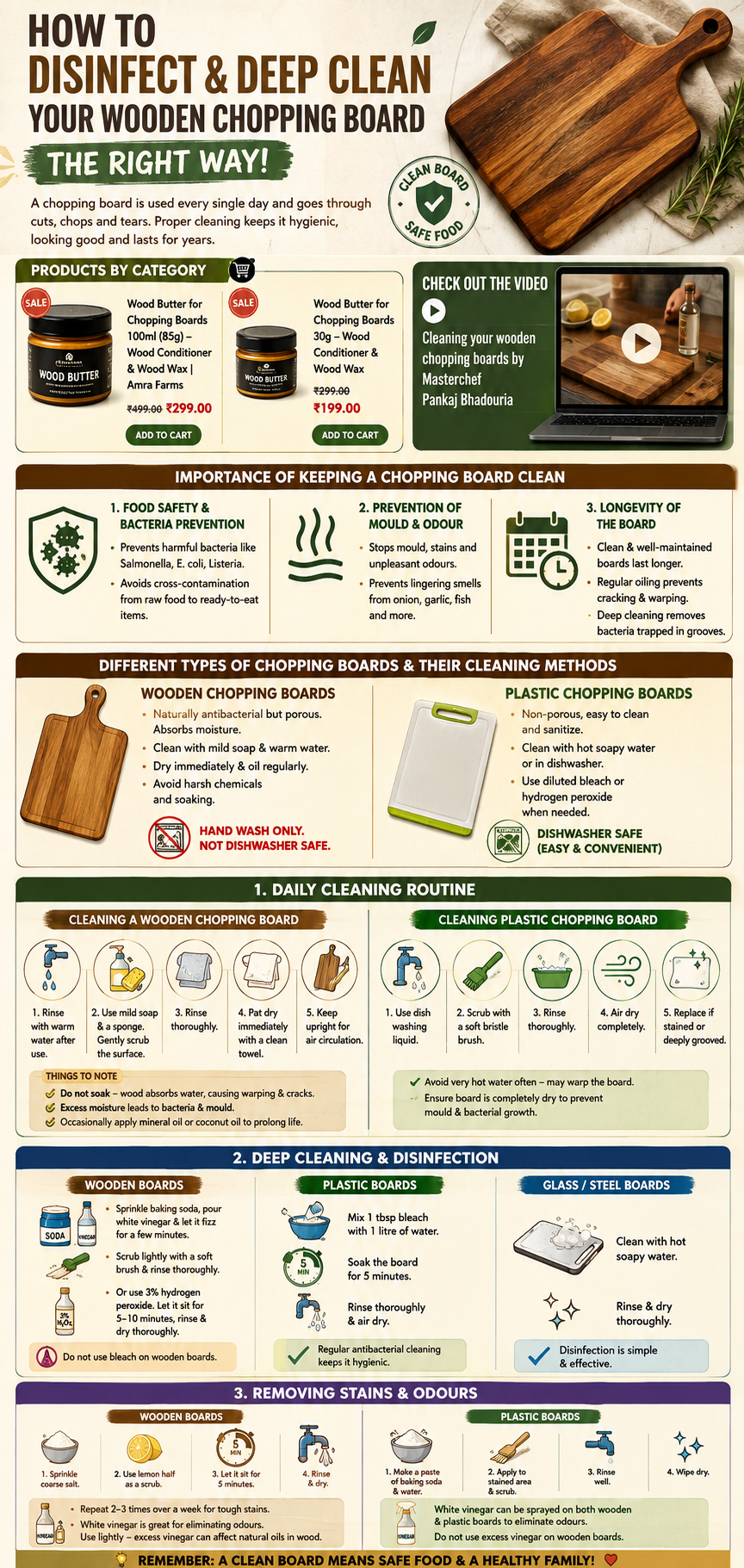How to clean your chopping board How to Disinfect & Deep Clean Your Wooden Chopping Board (The Right Way!)