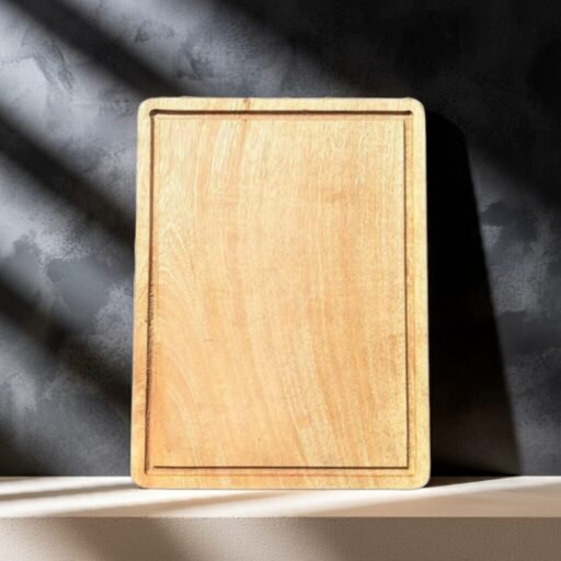 Premium Single Block Mango Wood Serving & Chopping Board | Handcrafted Solid Wooden Cutting Board for Kitchen, Serving, and Cheese Platter