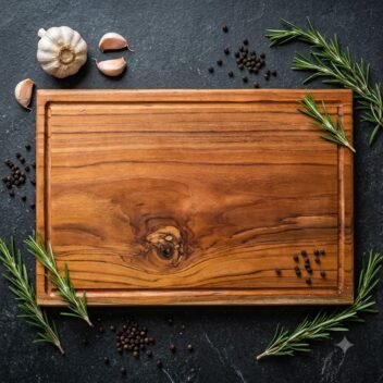 Single Block Teak Wood Butcher Block by Amra Farms – view 7