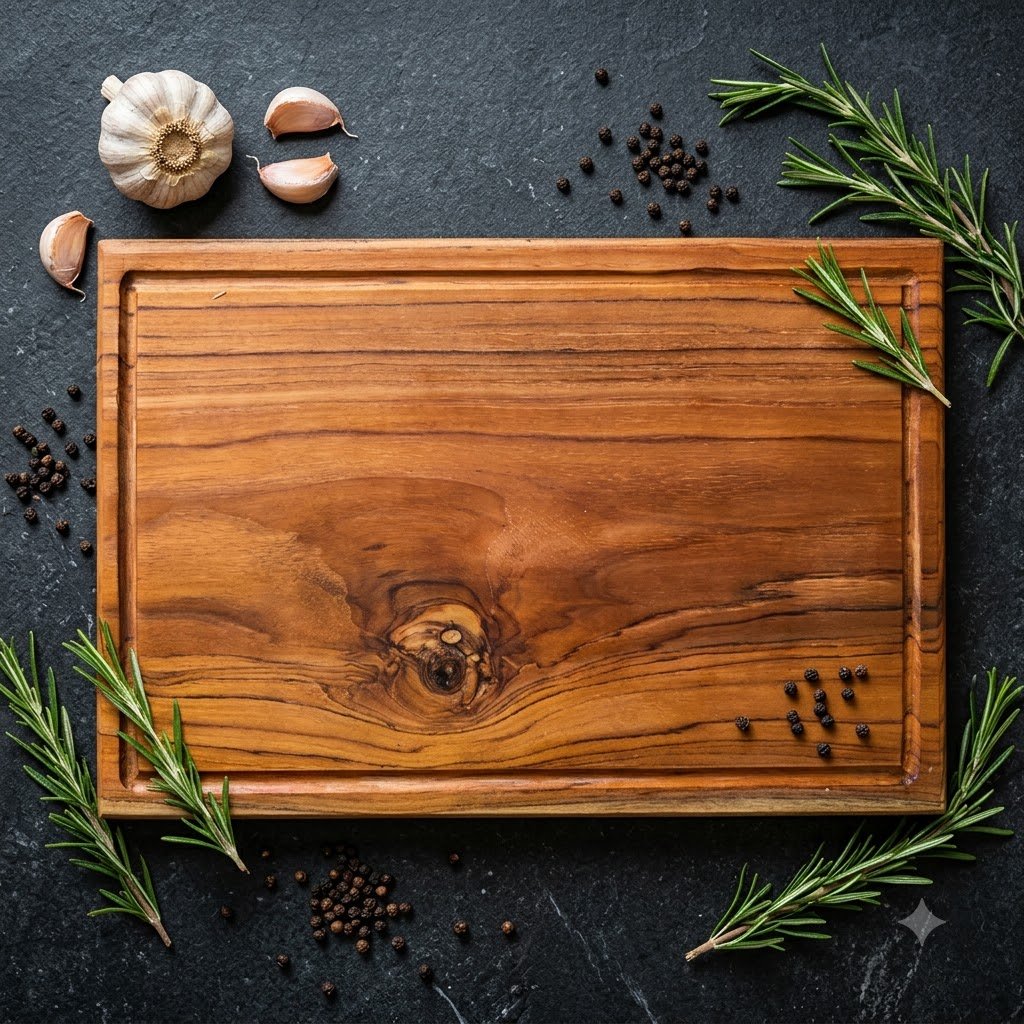 Single Block Teak Wood Butcher Block by Amra Farms – view 7