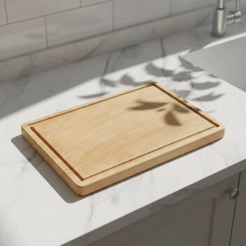 Amra Farms mango wood single-block butcher block – premium wooden vegetable chopping board for kitchen use