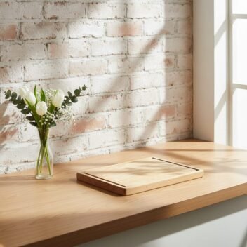 Amra Farms mango wood single-block butcher block – durable wooden vegetable chopping board for kitchen use