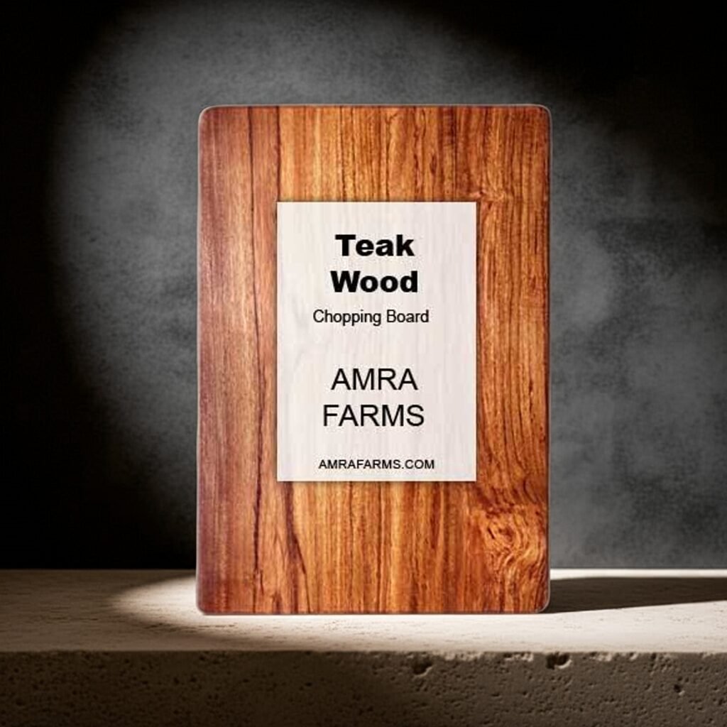 Amra Farms Teak Wood Cutting Board 40x30x2 cm – 100% Solid Hardwood Vegetable Chopping Board