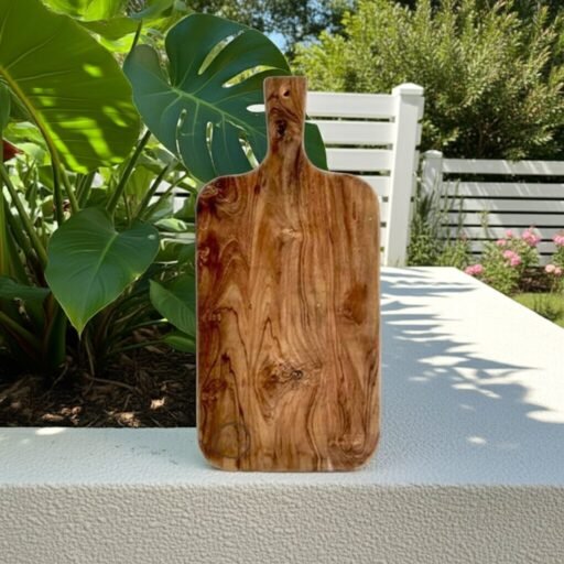 Premium Teak Wood Cheese Board – Solid Hardwood Charcuterie & Serving Platter for Cheese, Meats & Appetizers
