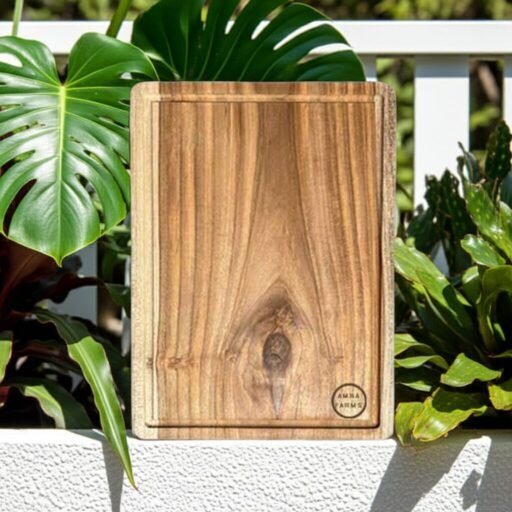 Luxury Teak Wood Chopping Board by Amra Farms – Single Block Eco-Friendly Wooden Cutting Surface