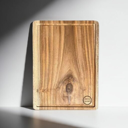 Premium Solid Block Teak Cutting Board – Handcrafted Single Wood Chopping Board for Kitchen, Serving & Charcuterie