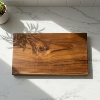 Small Premium Single Block Teak Wood Chopping Board 14x8 x1 inch – Wooden Cutting Board - Image 2