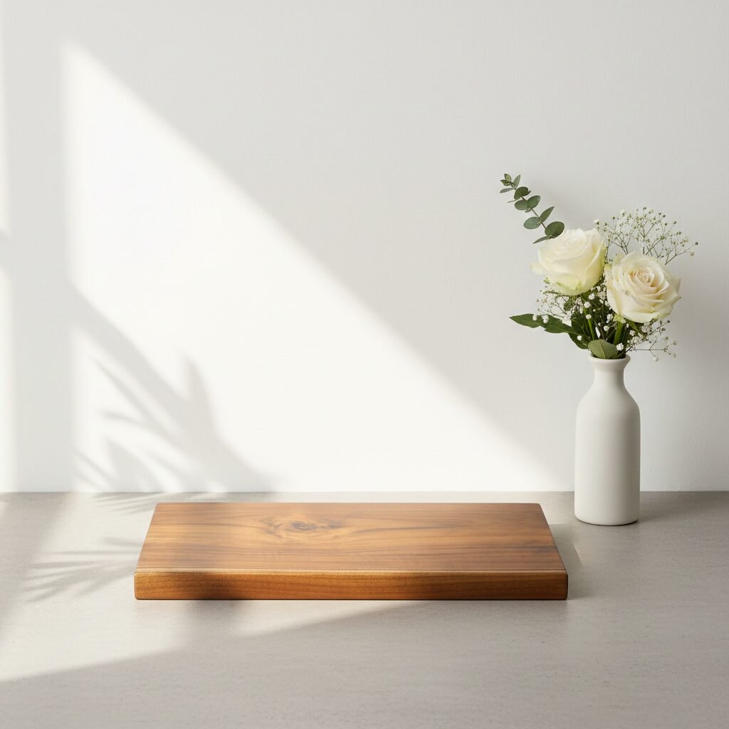 Amra Farms Small Wooden Cutting Board With Handle Teak Wood edited 3 20 Premium Single Block Teak Wood Chopping Board Small - Image 4