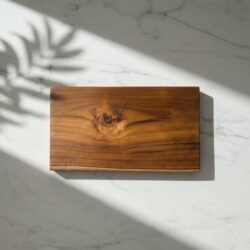 Single Block Chopping Board 14×7×1 Inch – Rectangular  Teak Wood Edge Grain Cutting Board