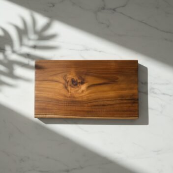 Single Block Chopping Board 14×7×1 Inch – Rectangular  Teak Wood Edge Grain Cutting Board - Image 1