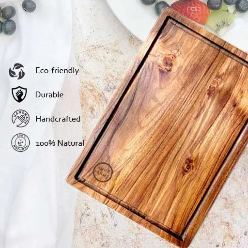Juice groove cutting board teak wood