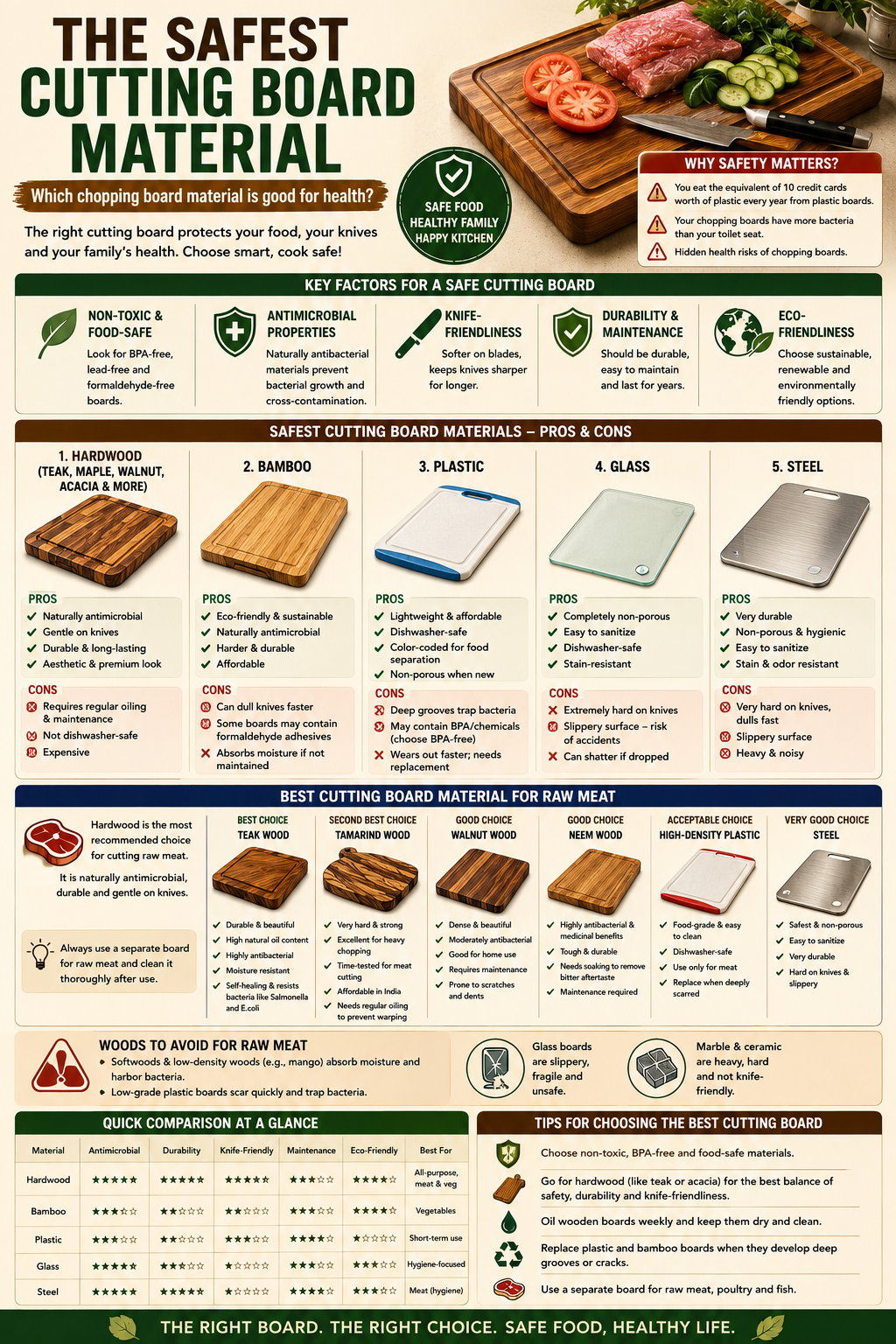 The Safest Cutting Board Material – which chopping board material is good for health?