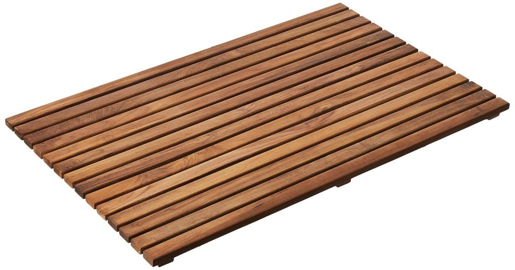 Premium Teak Wood Shower Mat 2×1 Feet – Spa Bathroom Wooden Bath Mat