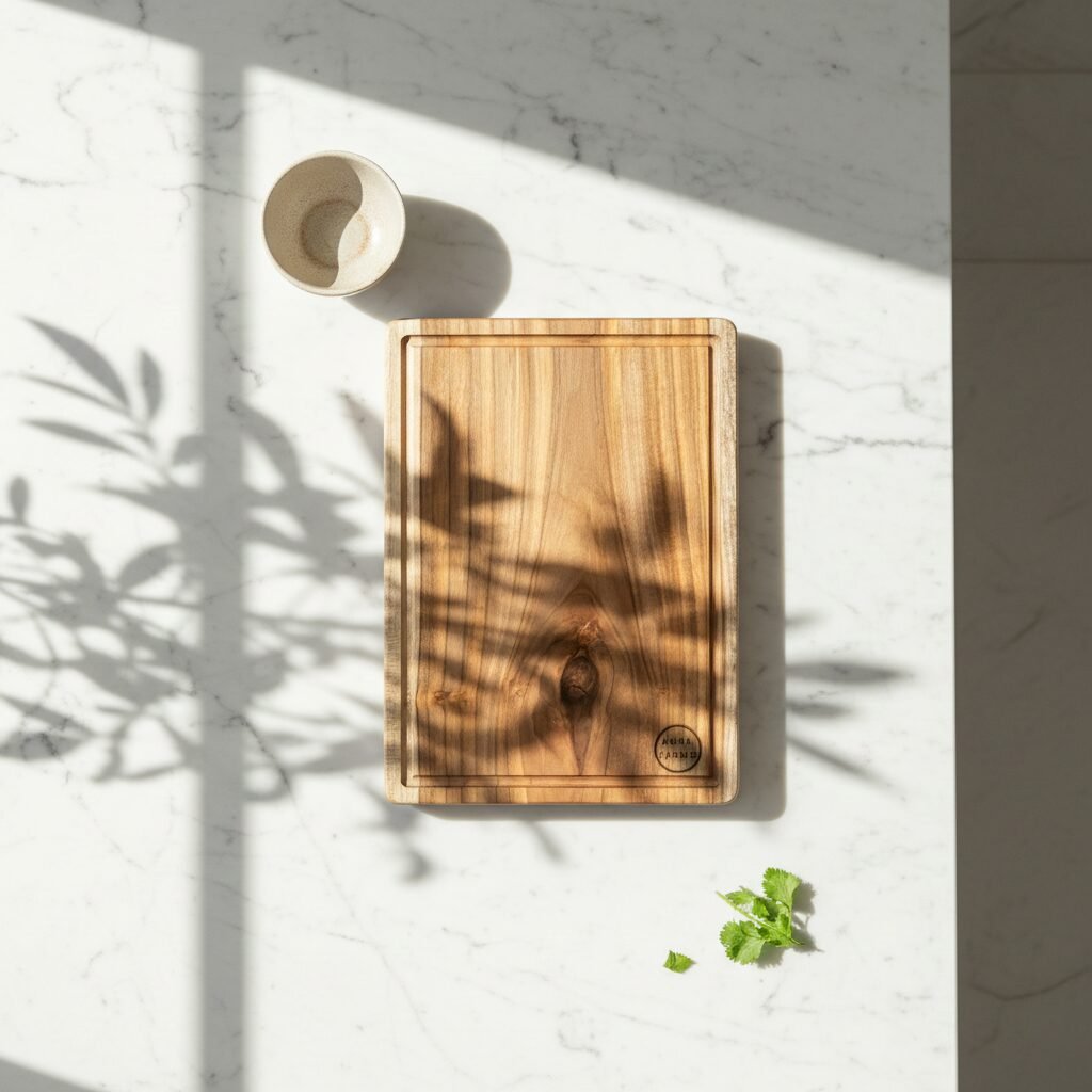 amra farms single block malabar teak steak cutting serving board premium wooden butcher board for meat bbq gourmet kitchen use Amra Farms Malabar teak single-block steak cutting and serving board for meat, BBQ, and kitchen use