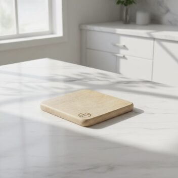 Amra Farms small wooden cutting board for garlic, ginger, herbs and cocktail garnish prep, compact teak wood chopping board