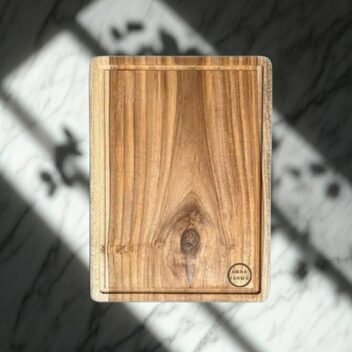 Amra Farms teak wood steak cutting and serving board – premium single-block Malabar teak butcher and chopping board for meat