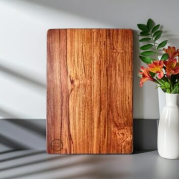 Thin extra-large teak wood vegetable cutting board by Amra Farms, lightweight durable wooden chopping board for kitchen and meal prep