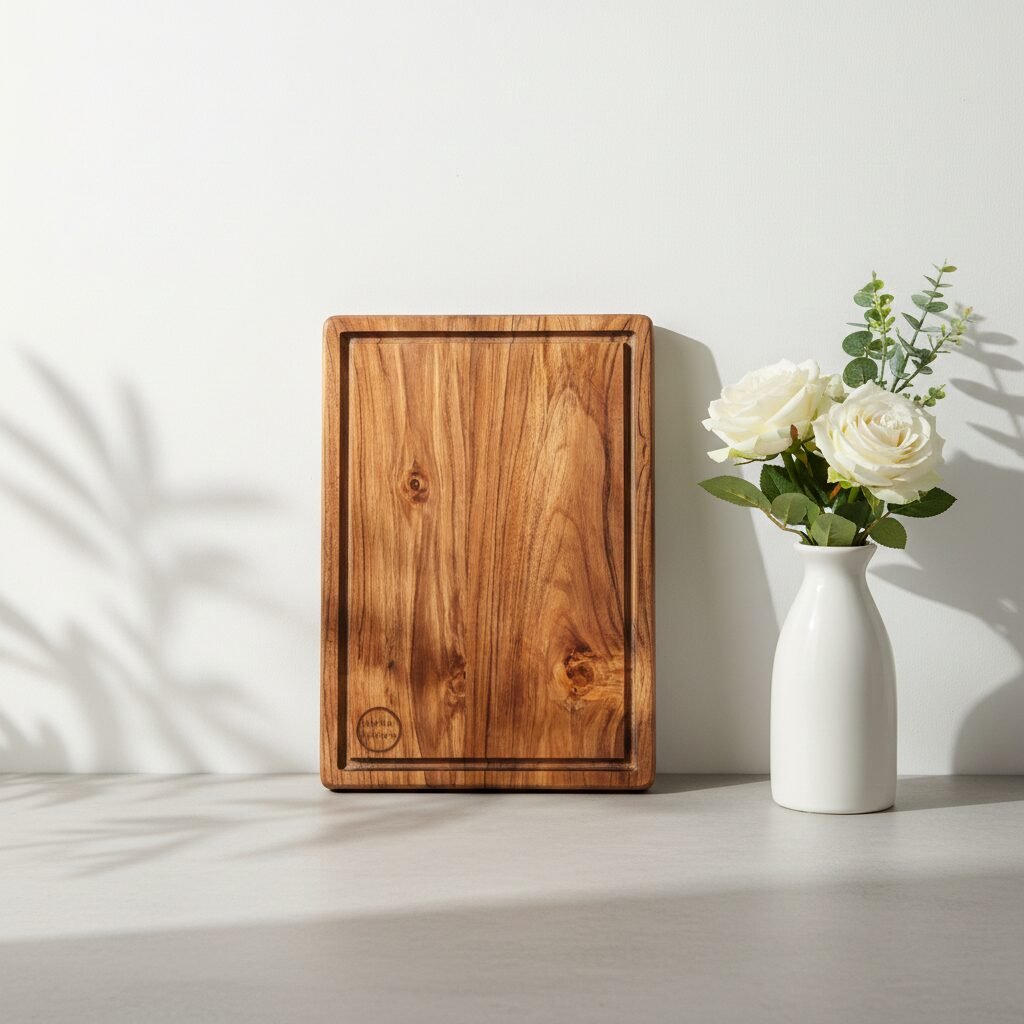 large hardwood meat chopping board by amra farms heavy duty teak wood cutting butcher board for meat vegetables daily kitchen prep Amra Farms large hardwood teak chopping board – heavy-duty wooden butcher board for meat cutting and vegetable preparation