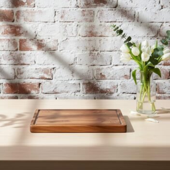 Amra Farms large teak wood meat chopping board – premium hardwood butcher board for kitchen cutting and food preparation
