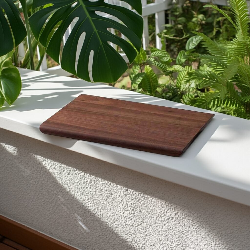Small Teak Chopping Board – Handcrafted Wooden Board for Lemon, Lime, Ginger & Fresh Herbs