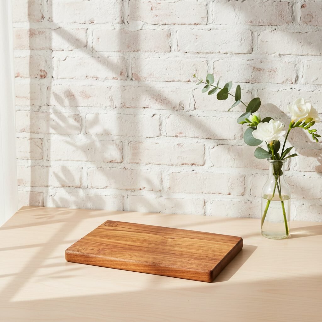 Thin extra-large teak wood vegetable cutting board, lightweight durable wooden chopping board for everyday kitchen use and meal prep