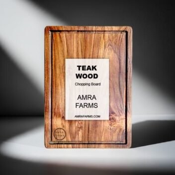 Large teak wood meat chopping board, thick and durable butcher block for heavy-duty kitchen and meat preparation