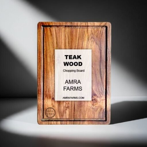 Large teak wood meat chopping board, thick and durable butcher block for heavy-duty kitchen and meat preparation