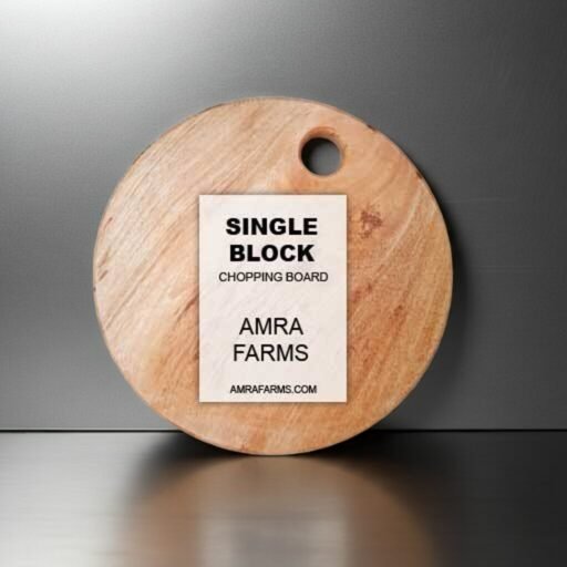 big thick round wooden cutting board 13x1 inch with hanging hole handle