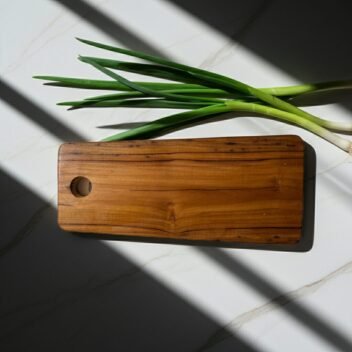 Small Rustic Teak Wood Cutting Board with Handle 7x14x.75 inch – Wooden Chopping Board | Amra Farms - Image 5