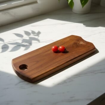 Small Teak Wood Cutting Board with Handle 12 x 7 x 1 Inch – Wooden Chopping Board - Image 5