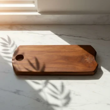 Amra Farms Small Wooden Cutting Board With Handle - Teak Wood