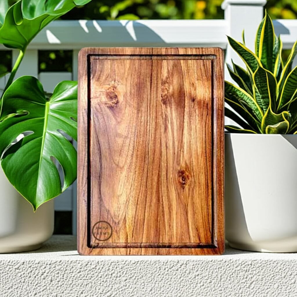 Solid Teak Wood Cutting Board – Handcrafted Premium Hardwood Chopping Board for Kitchen & Serving