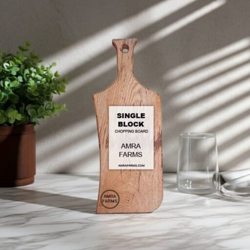 "Mini wooden chopping and serving board with handle for easy carrying"