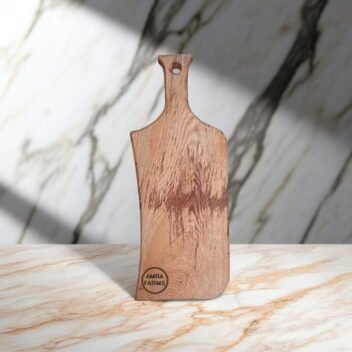 "Handcrafted small wooden cheese and bread board with handle"