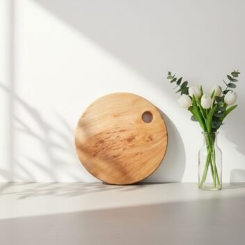 Round Wooden Cutting Board & Serving Tray | Handmade Kitchen Board