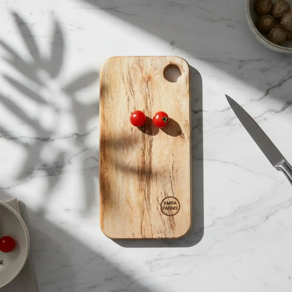 Amra Farms Small Teak Wood Cutting Board (Approx 6×12″)   : Rectangular Vegetable Cutting Board - Image 3