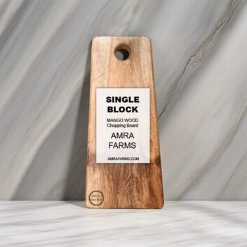 "Compact wooden bread and cheese board with natural finish"