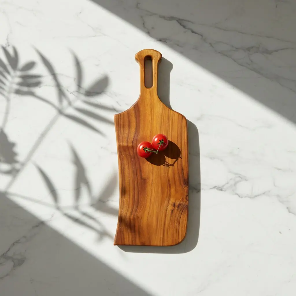 Handcrafted Mini Wooden Chopping Board with Handle 19×7×1 Inch – Small Serving Board | Amra Farms