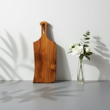 Handcrafted Mini Wooden Chopping Board with Handle 19×7×1 Inch – Small Serving Board | Amra Farms - Image 9