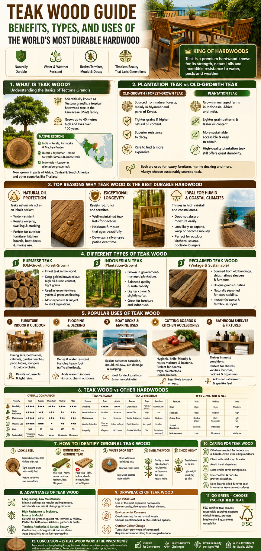 Teak wood guide Ultimate Guide: Teak Wood Chopping Boards vs. Plastic, Bamboo, Glass, Steel and Granite – Which Cutting Board Material Is Best for Your Kitchen?