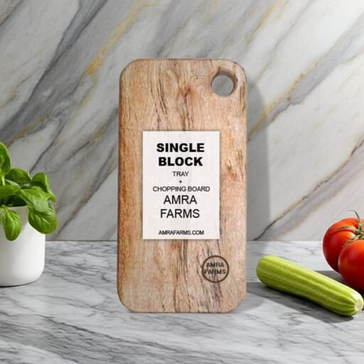 "Small mango wood chopping board for vegetables, fruits, and herbs"