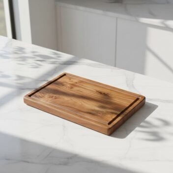 Large hardwood teak chopping board by Amra Farms, premium wooden cutting and butcher board for meat, vegetables, and kitchen prep
