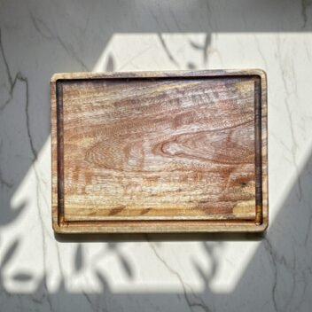 Premium single-block mango wood chopping board by Amra Farms, large rectangular wooden cutting board for heavy-duty kitchen prep, chopping vegetables and meat