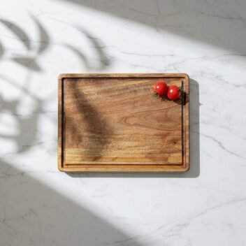 Premium single-block mango wood chopping board by Amra Farms, oversized rectangular wooden cutting board for professional and home kitchen meal prep