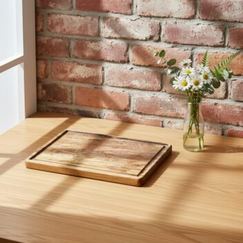 Amra Farms single-block mango wood chopping board, large rectangular wooden cutting board for heavy kitchen prep and everyday cooking