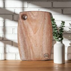 Amra Farms Handmade Small Wooden Cutting Boards With Handle : Teak Wood Serving Board : Single Block