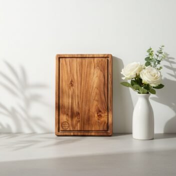 Amra Farms Large Hardwood Meat Chopping Board – Premium Teak Wood Butcher Board for Meat, Vegetables & Heavy Kitchen Prep | Durable Wooden Cutting Board